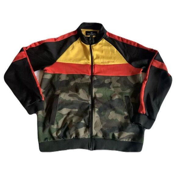 Camo and Yellow Men's Jacket - Picture 1 of 3